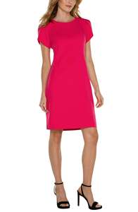 Liverpool Tulip Sleeve Sheath Dress - PInk Punch