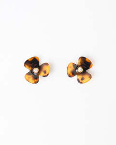 Stella + Gemma Earrings - Tortishell Flower