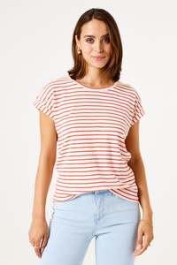 Garcia: Garcia Frankie T-shirt - Ruby Red Stripe