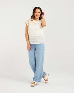 Zafina Charlotte Top - White Tassel