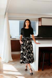 Seduce Delilah Dress - Black/Folk Garden