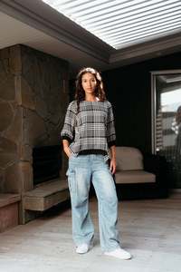 Seduce: Seduce Taylor Top - Black Check