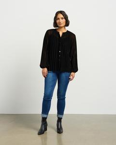 et alia Amelia Blouse - Black Velvet Mesh