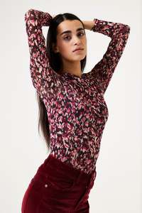 Garcia April May: Garcia Millie Mesh Top - Cabernet Print