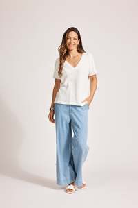 Eb Ive: eb&ive Artemis V Knit Top - White