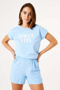 Tops: Garcia Dolce Vita T-Shirt - Blue Wave