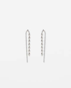 Stella + Gemma Earrings - Silver Waterfall Chain