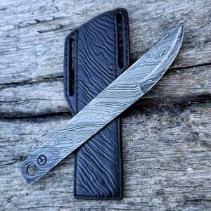 Knives By Benjamin Madden: Sheathed Damascus Steel Utility Knife