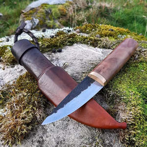 Knives By Benjamin Madden: Bronze Redwood Puukko Bushcraft Knife