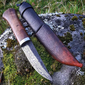 Twisted Damascus Puukko Knife