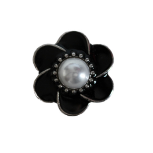 Products: 20mm Elegant Black Flower Snap
