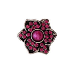 20 mm Dark Pink Flower Snap