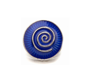 20 mm Blue Swirl Snap