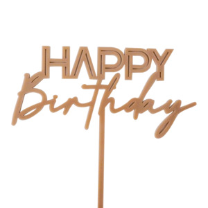 Personalised Party Supplies: “Happy Birthday” Outline Pre-Made Cake Topper