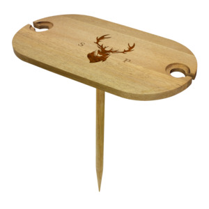 Stag Design with Couple's Initials Portable Picnic Table