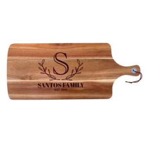 Family Monogram Acacia Serving Board