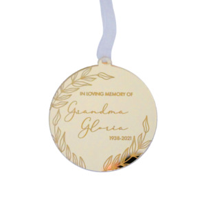 Personalised Christmas Baubles: In Loving Memory Floral Bauble