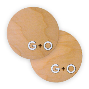 Couple Initial Minimalist Wooden Coaster