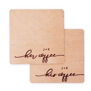 Better Together: His & Her Coffee Wooden Coaster
