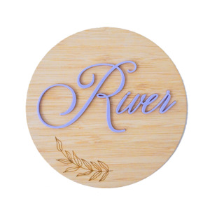 Wall Decor: Leaf Stem Name Plaque