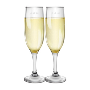 Initials Engraved Champagne Flute