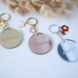 Gifts For New Parents: Classic Round Keychain with Charms