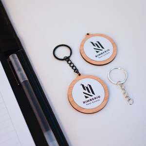 Promotional: Classic Two-Tone Round Logo Keychain