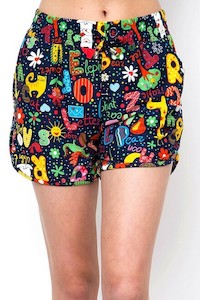 Harem Shorts: Luscious Animal Letters Dolphin Shorts