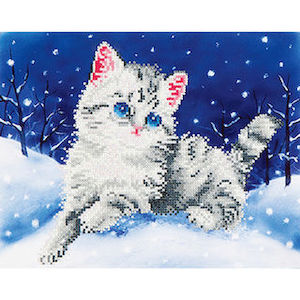 Sweet Crafts Diamond Dotz: Intermediate - Kitten in the Snow