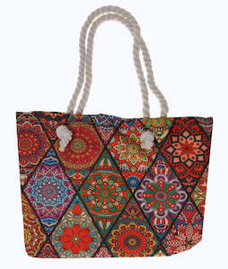 Beach Bags: Beach Bag - Diamonds Patchwork