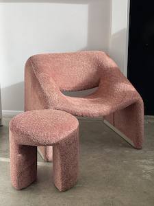 Furniture: NED Collections - Boucle Stool - Pink