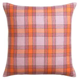 Home: Sage x Clare - Isla Linen Euro Pillowcase Set - Vivid Coral