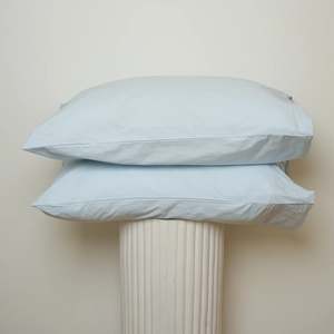 Home Lab -100% Stonewashed Cotton Pillowcase Pair - Sky Blue