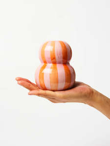 Jones & Co - Fonda Pink Orange Stripe Vase