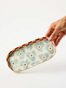 Decor: Jones & Co - Paradis Blue Flower Tray