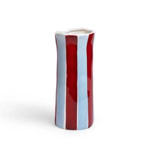 Noss & Co - Small Vase - Burgundy & Blue Stripe