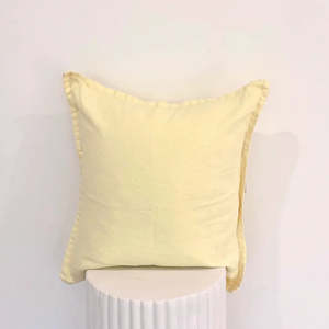 Home Lab - 100% Belgium Linen Vintage Washed Cushion- Feather Filled - Lemoncello