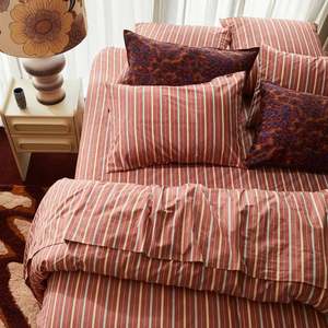 Sage x Clare - Leon Cotton Fitted Sheet King - Burnt Sienna