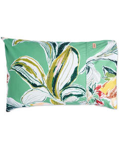 Home: KIP & CO - Somerset Green - Organic Cotton Pillowcases 2P Std Set