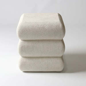 Decor: Fibreglass Stack Stool - Off White