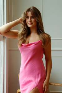 Size 16: Jade Backless Gown - Pink