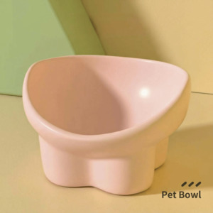 All: Creamy Pink Ergonomic Pet Bowl