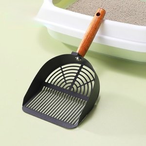 Black Stainless Steel Cat Litter Shovel