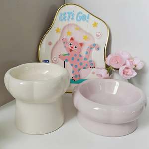 Pre Order Okieepet: Pre-Order: Mini Donut Elevated Ceramic Pet Bowl – 12cm