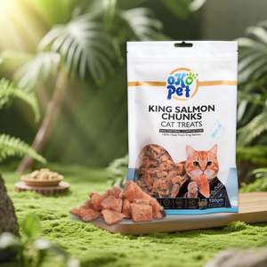 Cat Food: King Salmon Chunks Freeze Dried Cat Treats