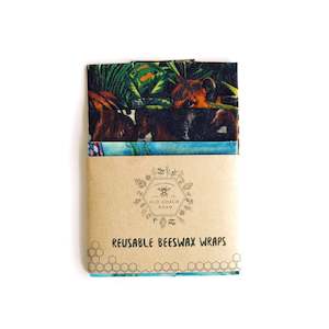 Beeswax Food Wraps: Beeswax Food Wraps (Snack Pack)- Animal Print