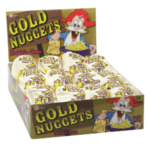 International Sweets The Old Lolly: Gold Nuggets Bubble Gum 50g