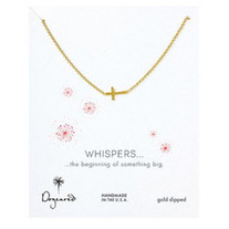 Products: Dogeared Gold Sideways Cross Necklace