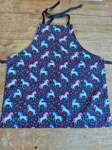 Children's Apron Unicorn Black Sparkly
