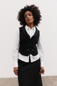 Tuxedo Vest in Wool and Silk